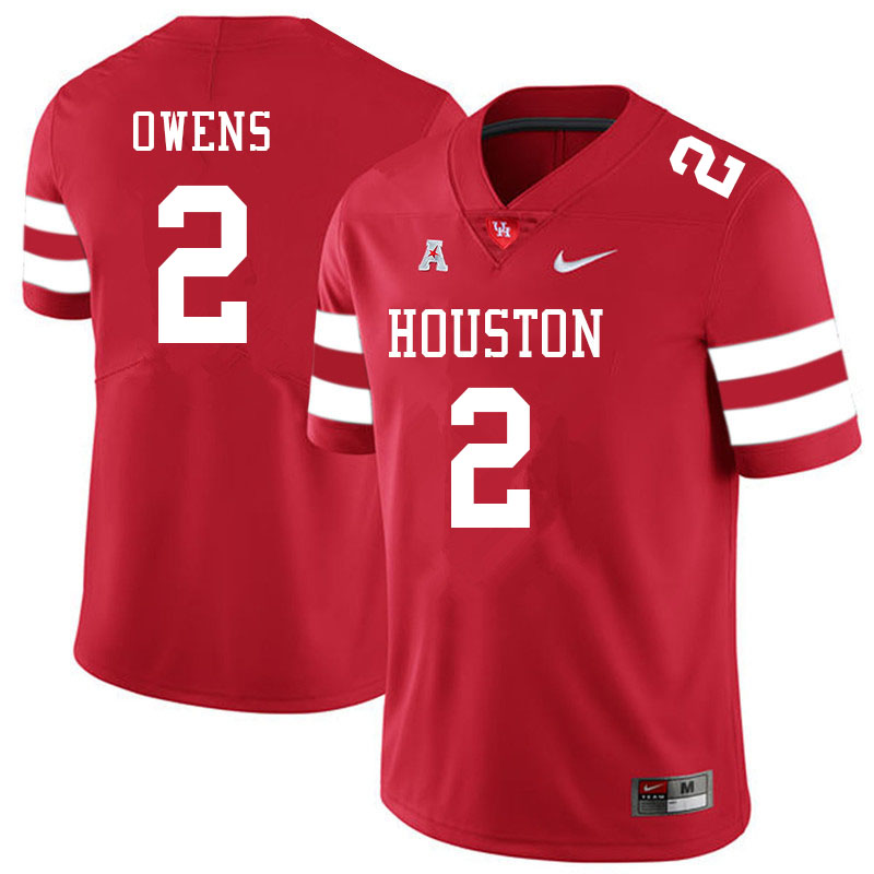 Men #2 Gervarrius Owens Houston Cougars College Football Jerseys Sale-Red